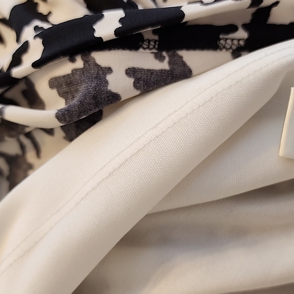 Muse for Boston Proper Houndstooth Dress Ruched Mini 3/4 Sleeves Preppy Winter - Picture 10 of 11